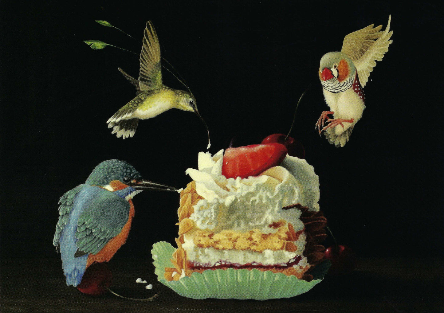 Inkognito - The feast - Birds - Cake - Postcard