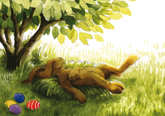 Inkognito Postcard - Tired Bunny- Easter - Eggs