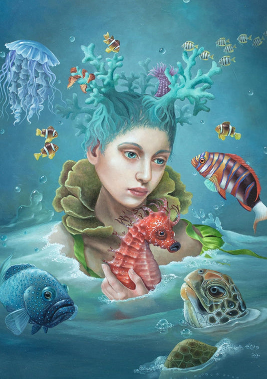Inkognito Postcard - Ocean - Girl from the Reef - Sea Creatures