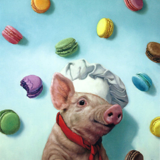 International Graphics - Lucia Heffernan - Bakers Dream - Pig - Macarons - Postcard