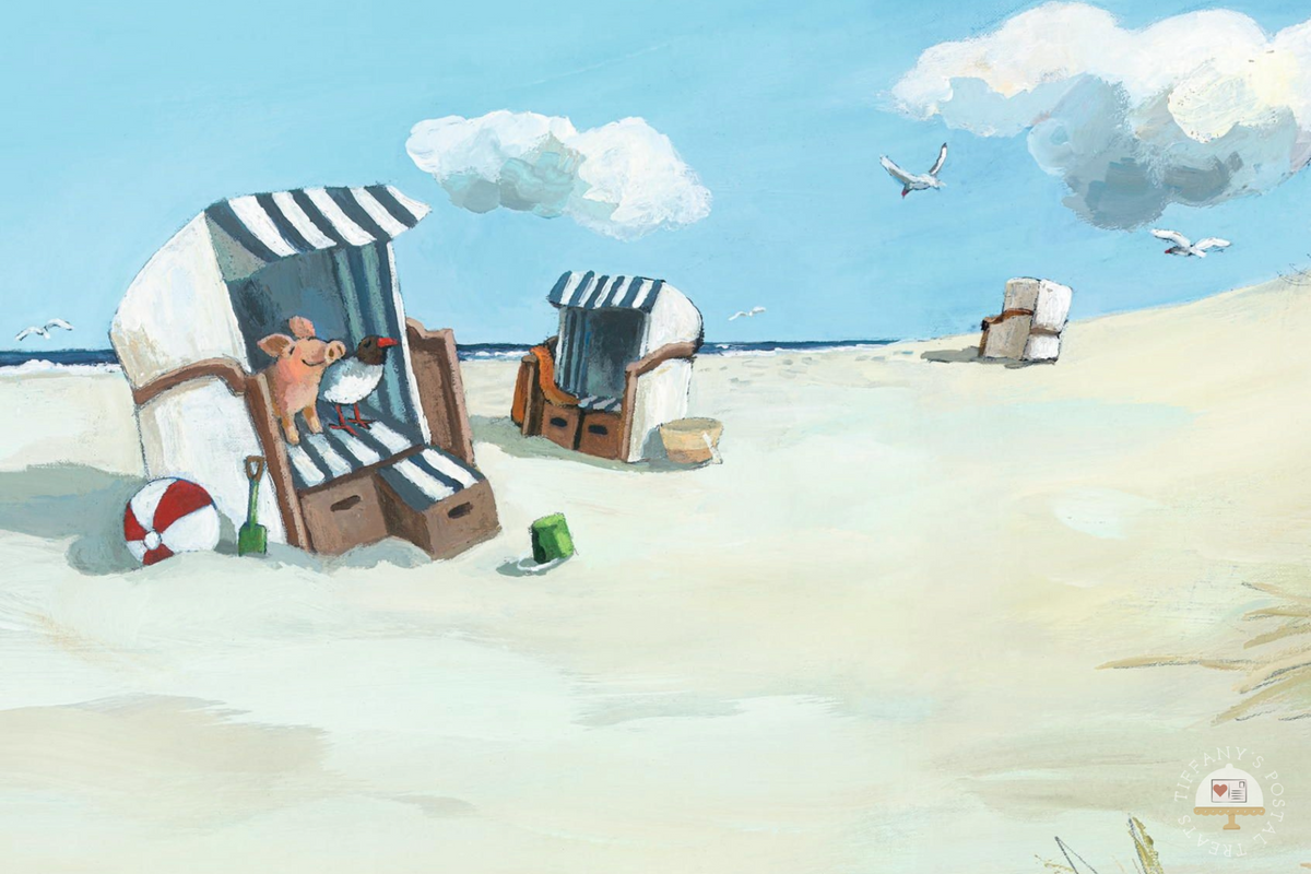 Kringels Beach Day Postcard by Inkognito