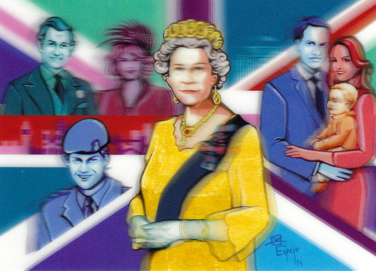 L.M. Kartenvertrieb - Juan Carlos Espejo - Queen Elizabeth II - 3D Postcard