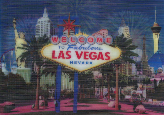 L.M. Kartenvertrieb - Las Vegas - Nevada - Day / Night - Lenticular Postcard