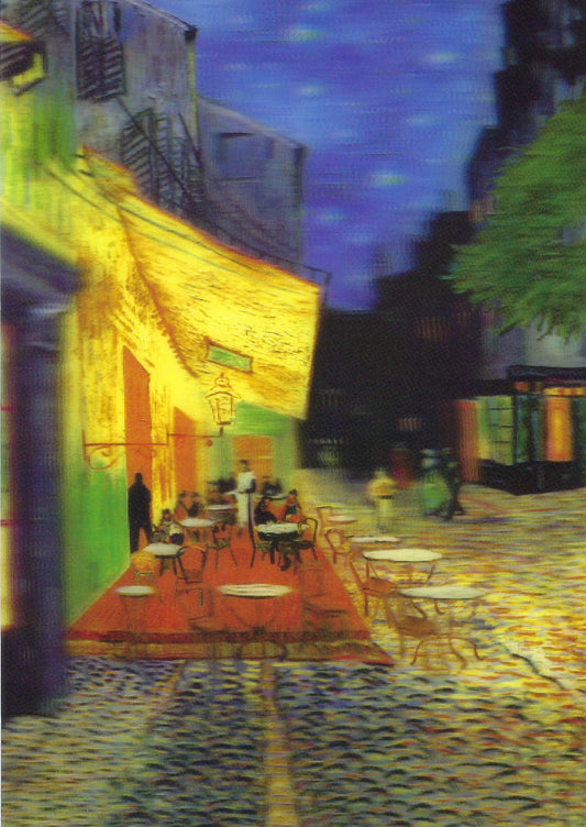 L.M. Kartenvertrieb - Vincent van Gogh - Cafe Terrace at Night - Art 3D Postcard