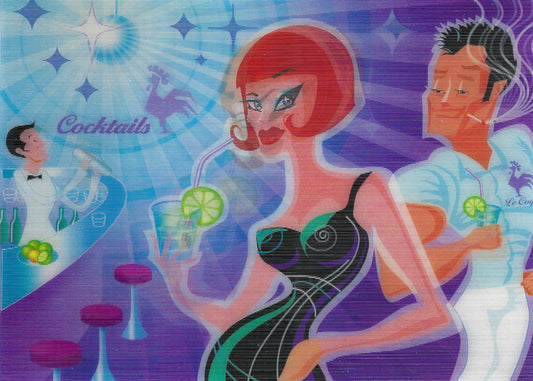 L.M. Kartenvertrieb - Club -Bar - Cocktails - Lenticular Postcard