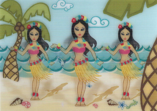 L.M. Kartenvertrieb - Hula Girls - Lenticular Postcard