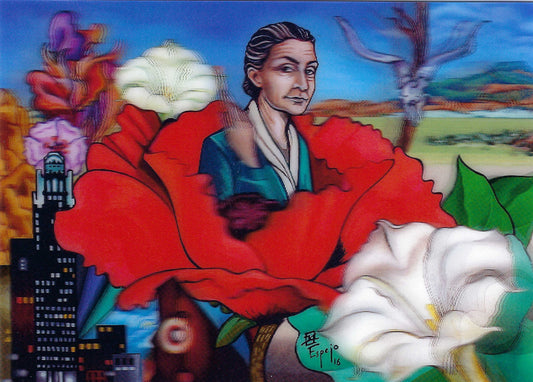 L.M. Kartenvertrieb - Juan Carlos Espejo - Georgia O'Keefe - Art - 3D Postcard