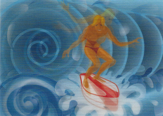 Twin Tummy - Surfer - Catch a Wave - Lenticular Postcard