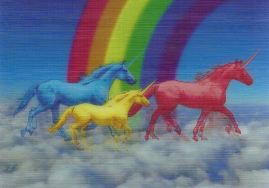 L.M. Kartenvertrieb - Unicorns and Rainbows - Lenticular Postcard