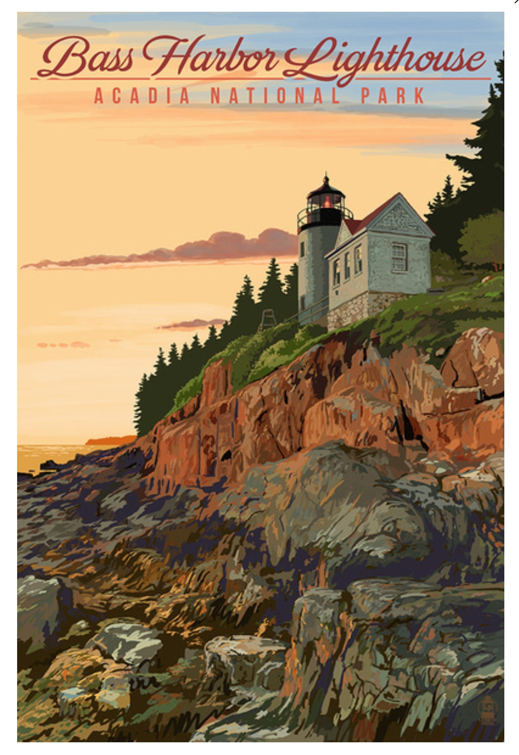 Lantern Press Postcard - Bass Harbor Lighthouse - Acadia National Park - Postcrossing Postcard