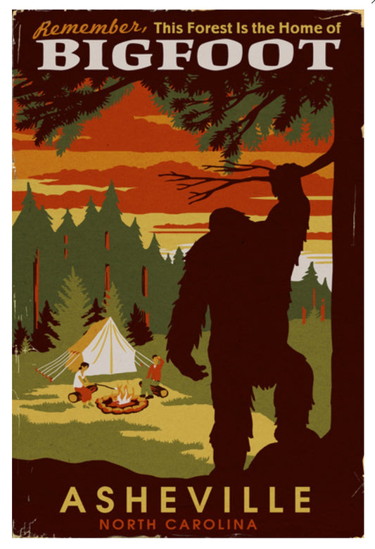 Lantern Press Postcard - Bigfoot - Asheville - North Carolina Postcard - Postcrossing Postcard