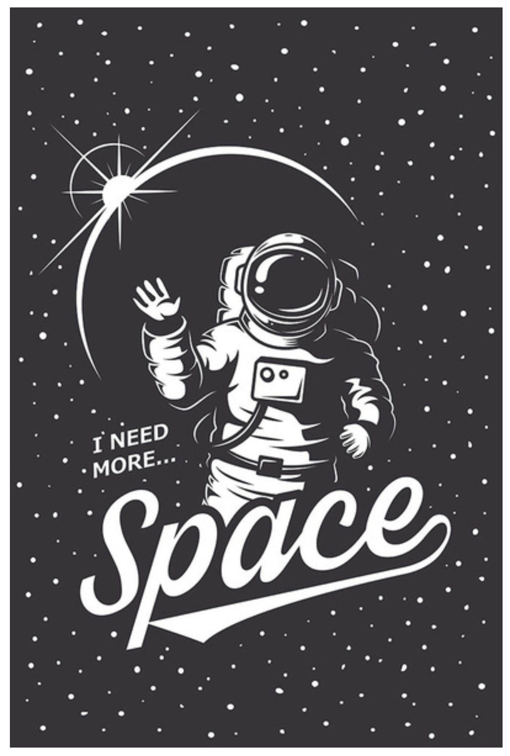 Lantern Press Postcard - Space Postcard - I Need More Space - Postcrossing Postcard