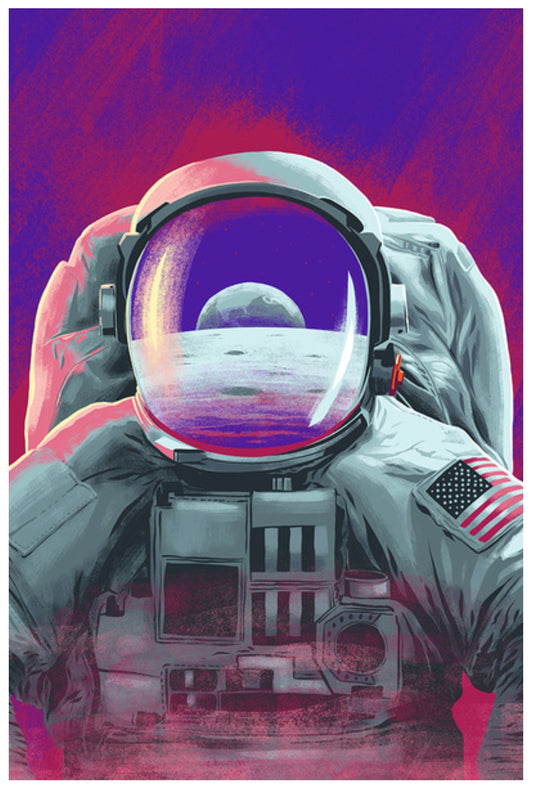 Lantern Press Postcard -Astronaut - Moon Space Postcard - Postcrossing Postcard
