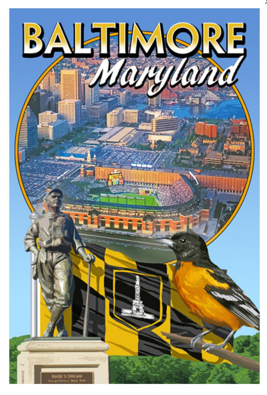 Lantern Press Postcard - Baltimore Maryland Postcard - Postcrossing Postcard - Postcards for Postcrossing