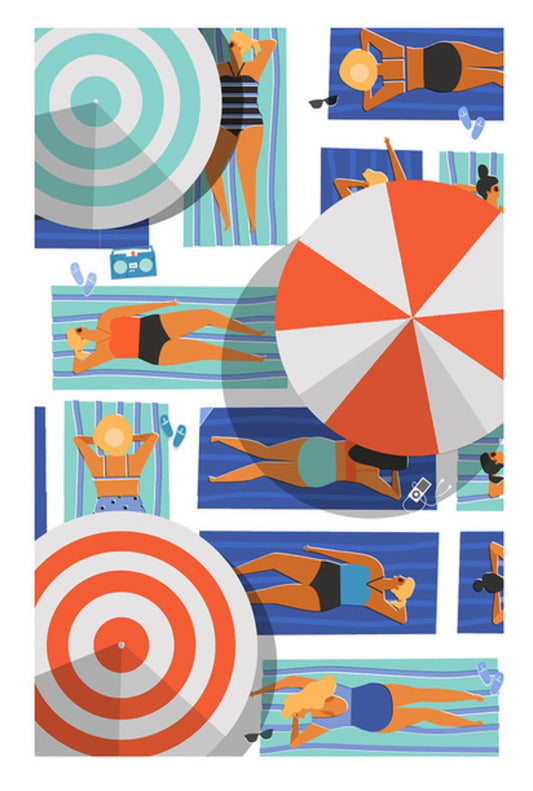 Lantern Press Postcard - Beach Lounger Postcard - Summer Postcard - Postcrossing Postcard - Postcards for Postcrossing