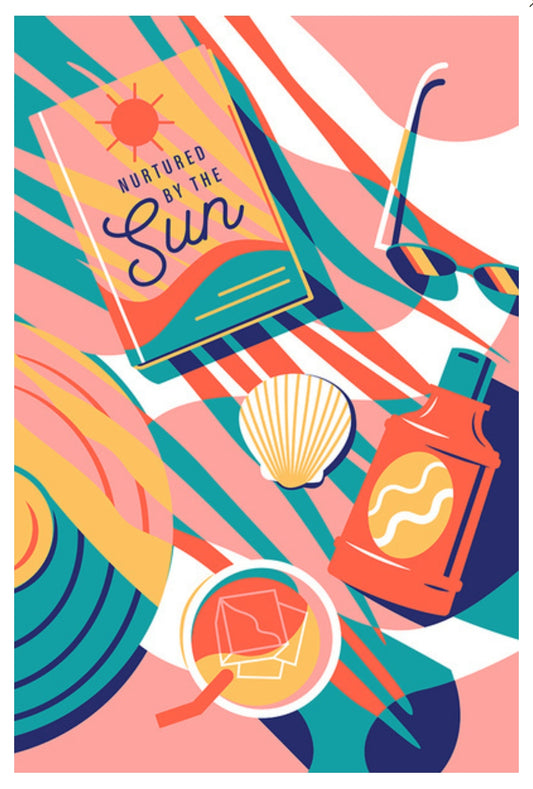 Lantern Press - Beach Bliss - Beach Towel - Sun - Vacation - Postcard