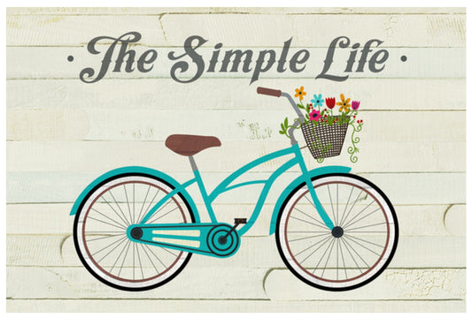 Lantern Press Postcard - Beach Cruiser and Basket - The Simple Life