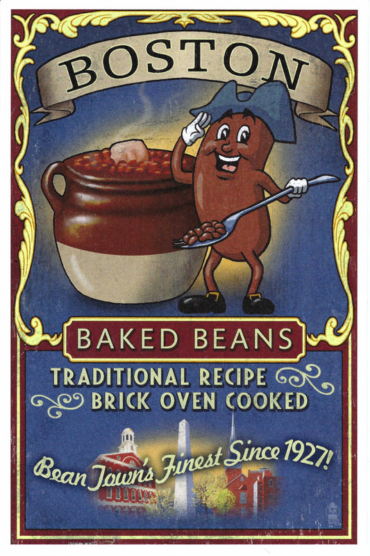 Lantern Press Postcard - Vintage Ad Postcard - Boston Postcard - Boston Baked Beans - Bean Town Postcard  - Postcrossing Postcard - Postcards for Postcrossing