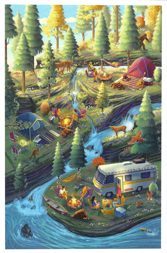 Lantern Press Postcard - Camping Postcard - Nature Postcard - Postcrossing Postcard - Postcards for Postcrossing