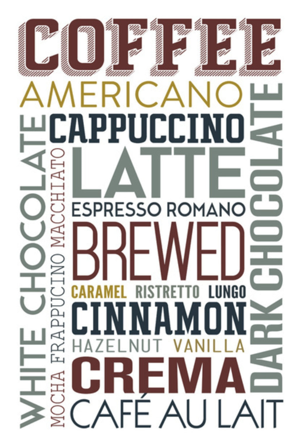 Lantern Press - Coffee Typography - Postcard