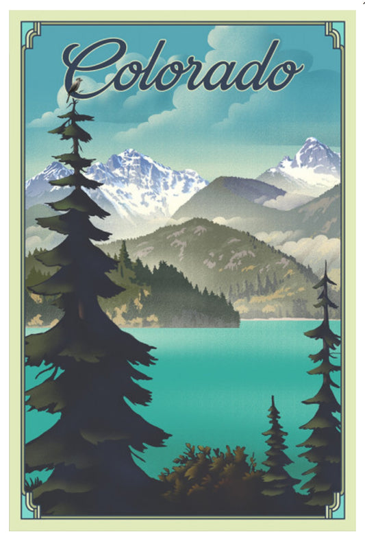 Lantern Press -Colorado - Lake - Mountains - Postcard