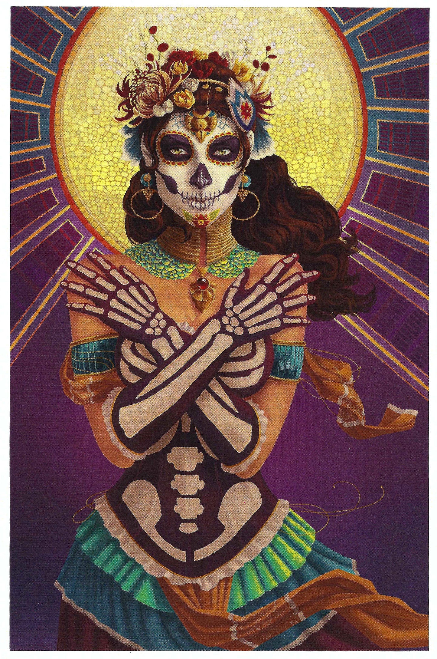 Dia de los Muertos Postcard by Lantern Press - Crossbones - Skeleton - Day of the Dead