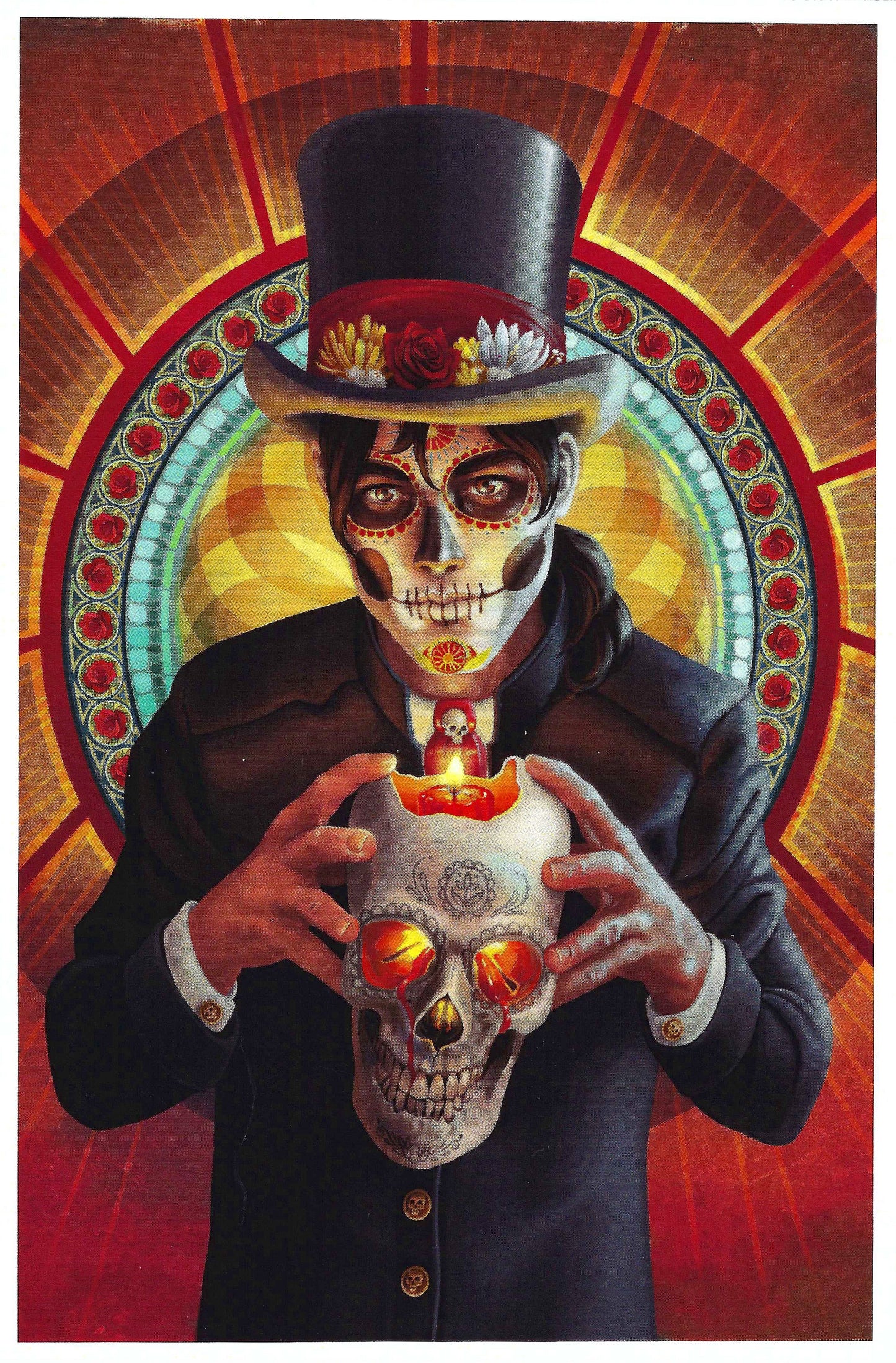 Dia de los Muertos Postcard by Lantern Press - Day of the Dead - Candle - Skeleton