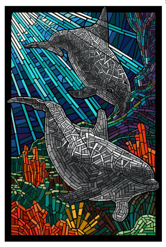 Dolphin Postcard - Lantern Press - ideal for Postcrossing and snail mail swaps