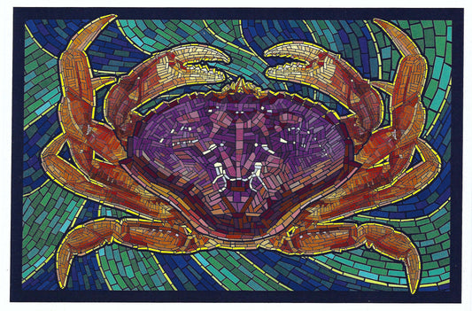 Lantern Press - Dungeness Crab - Paper Mosaic - Postcard