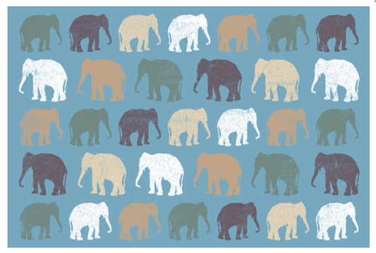 Lantern Press - Elephant - Pattern - Postcard