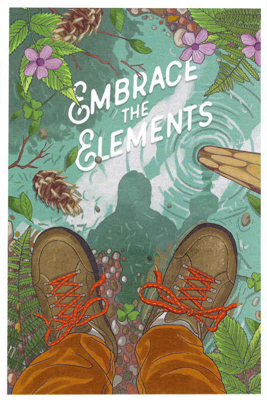 Lantern Press -Embrace the Elements - Hiking - Postcard