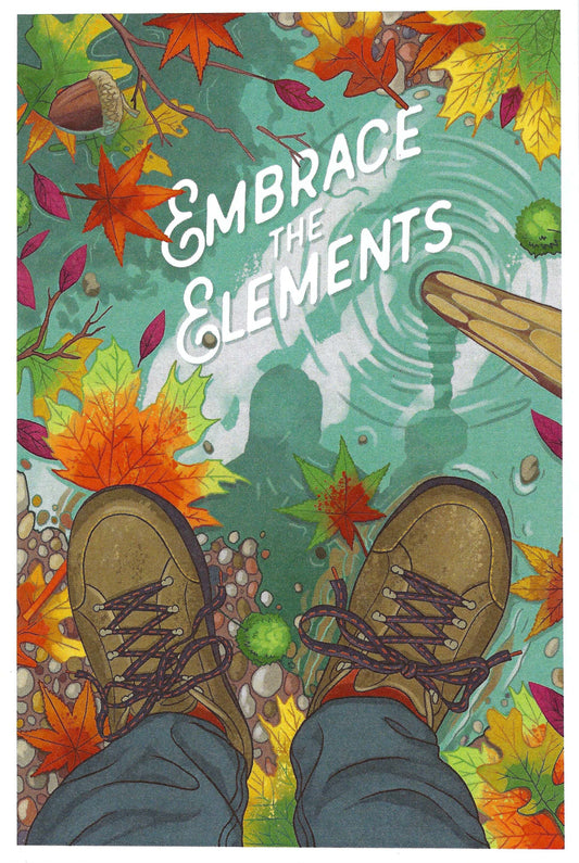 Lantern Press -Embrace the Elements - Hiking - Fall Colors - Postcard