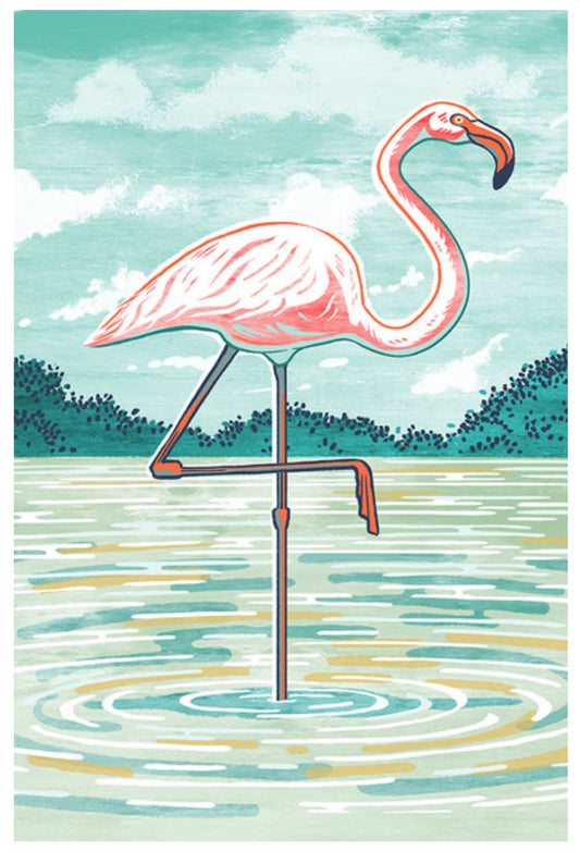 Lantern Press - Flamingo - Postcard