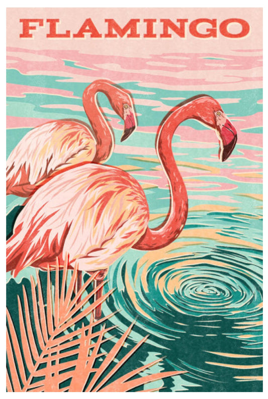 Lantern Press - Flamingo - Postcard