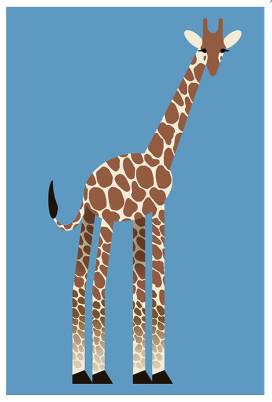 Lantern Press - Giraffe - Retro Style - Postcard