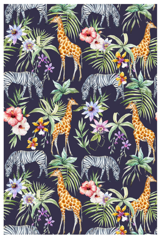 Lantern Press - Giraffes and Zebras - Postcard