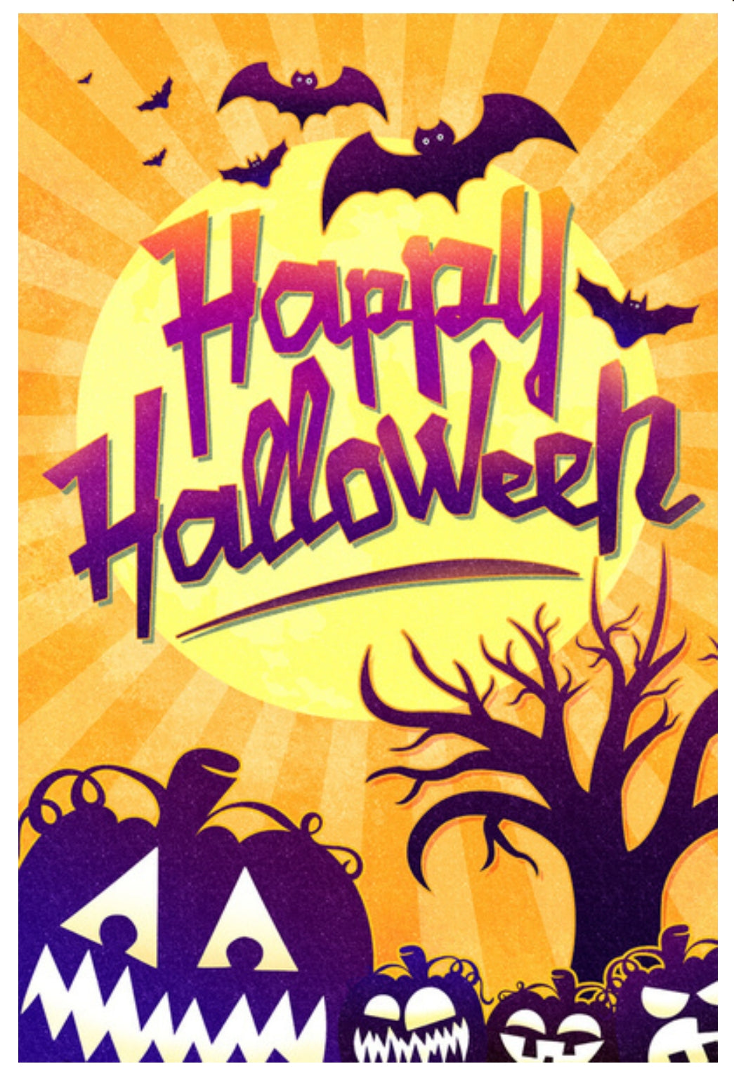 Happy Halloween Postcard - Lantern Press Postcard - Bats - Pumpkins - Postcrossing Postcard
