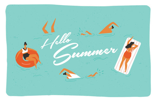 Lantern Press - Hello Summer - Pool Scene - Postcard