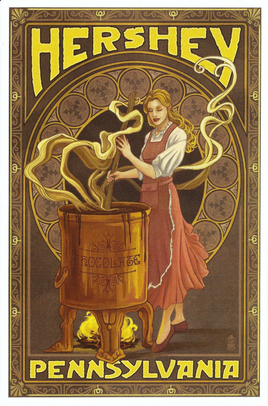Lantern Press - Hershey - Pennsylvania - Woman Making Chocolate - Postcard