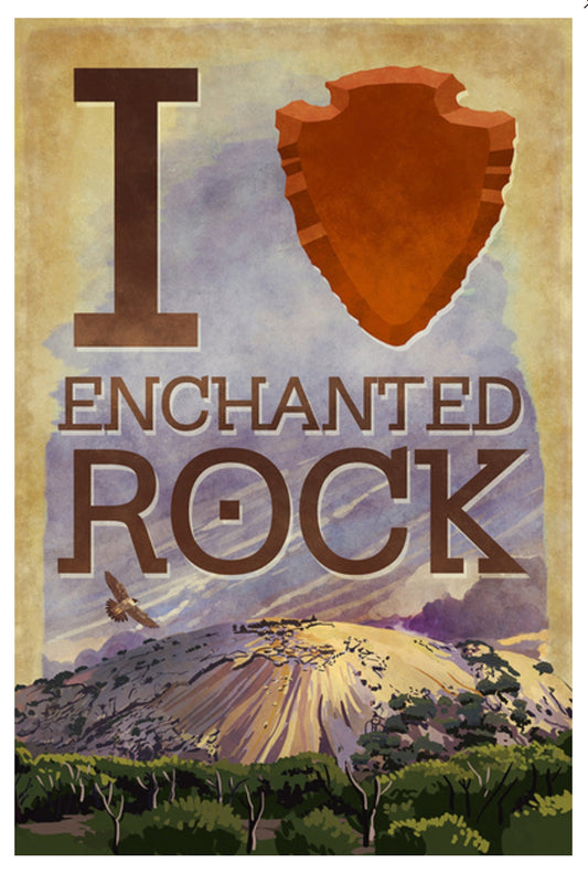 Lantern Press - I Love Enchanted Rock - Texas - Postcard