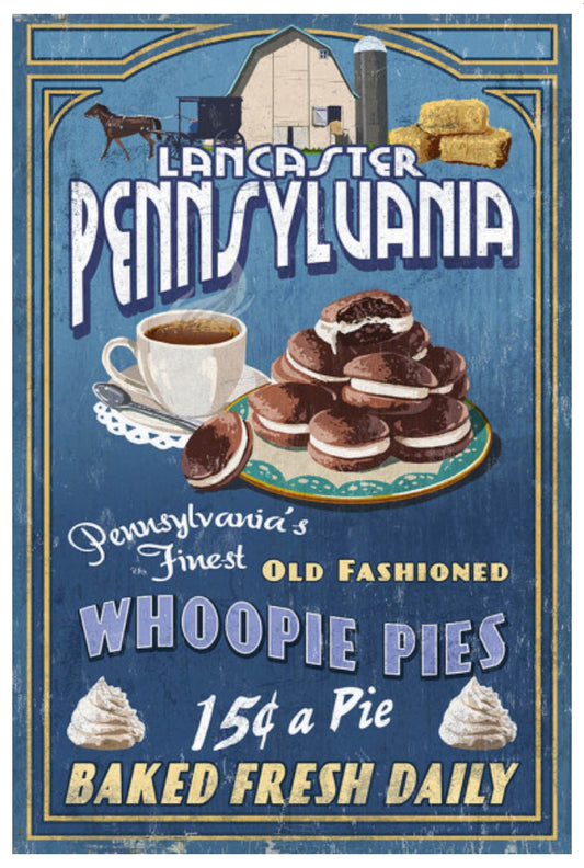 Lantern Press - Lancaster, Pennsylvania - Whoopie Pies - Vintage Sign - Postcard