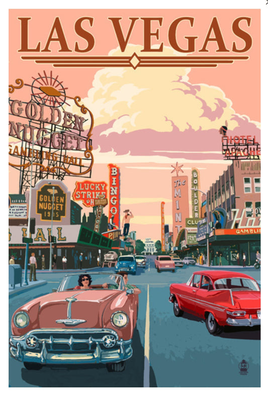 Las Vegas Postcard - Old Strip Scene by Lantern Press