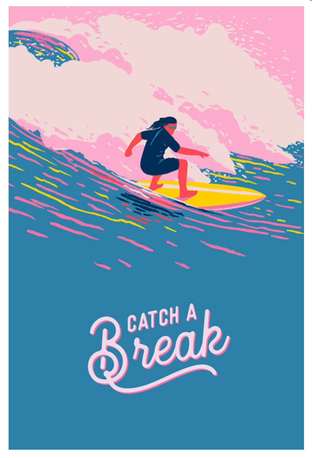 Lantern Press - Surfing - Surfer - Catch a Break - Postcard