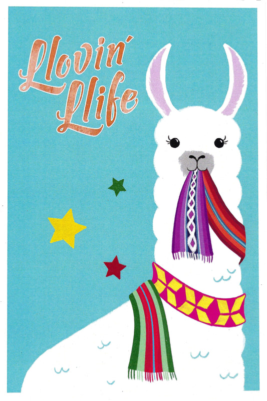 Lantern Press -  Llovin Life Llama - Postcard