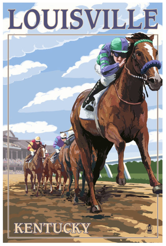 Lantern Press - Louisville, Kentucky - Horse Racing - Track - Derby - Postcard