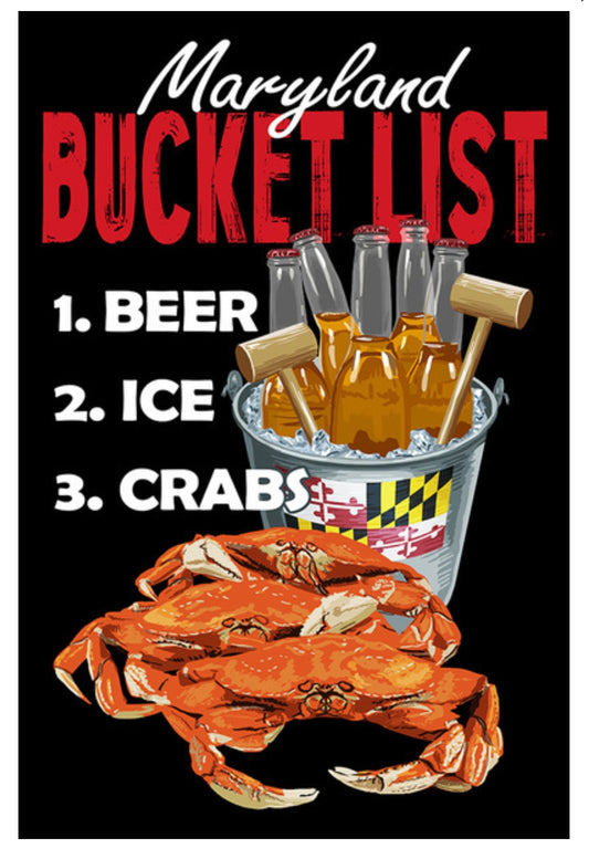 Lantern Press - Maryland - Bucket List - Crabs -Beer - Postcard