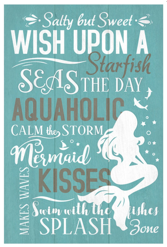 Lantern Press - Mermaid - Typography - Postcard