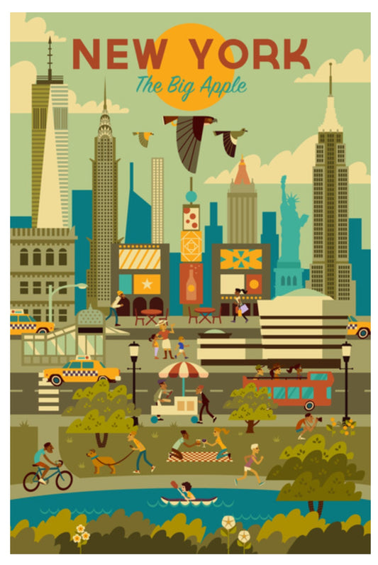 Lantern Press - New York City - Geometric City Series - Postcard