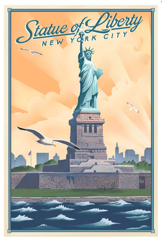 Lantern Press - New York City, NY- Statue of Liberty - Postcard