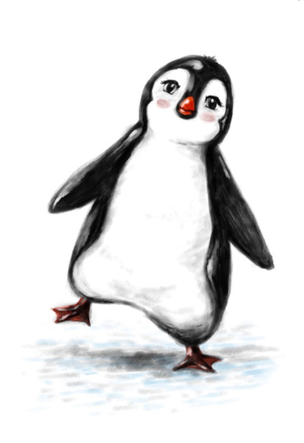 Lantern Press - Playful Penguin - Postcard